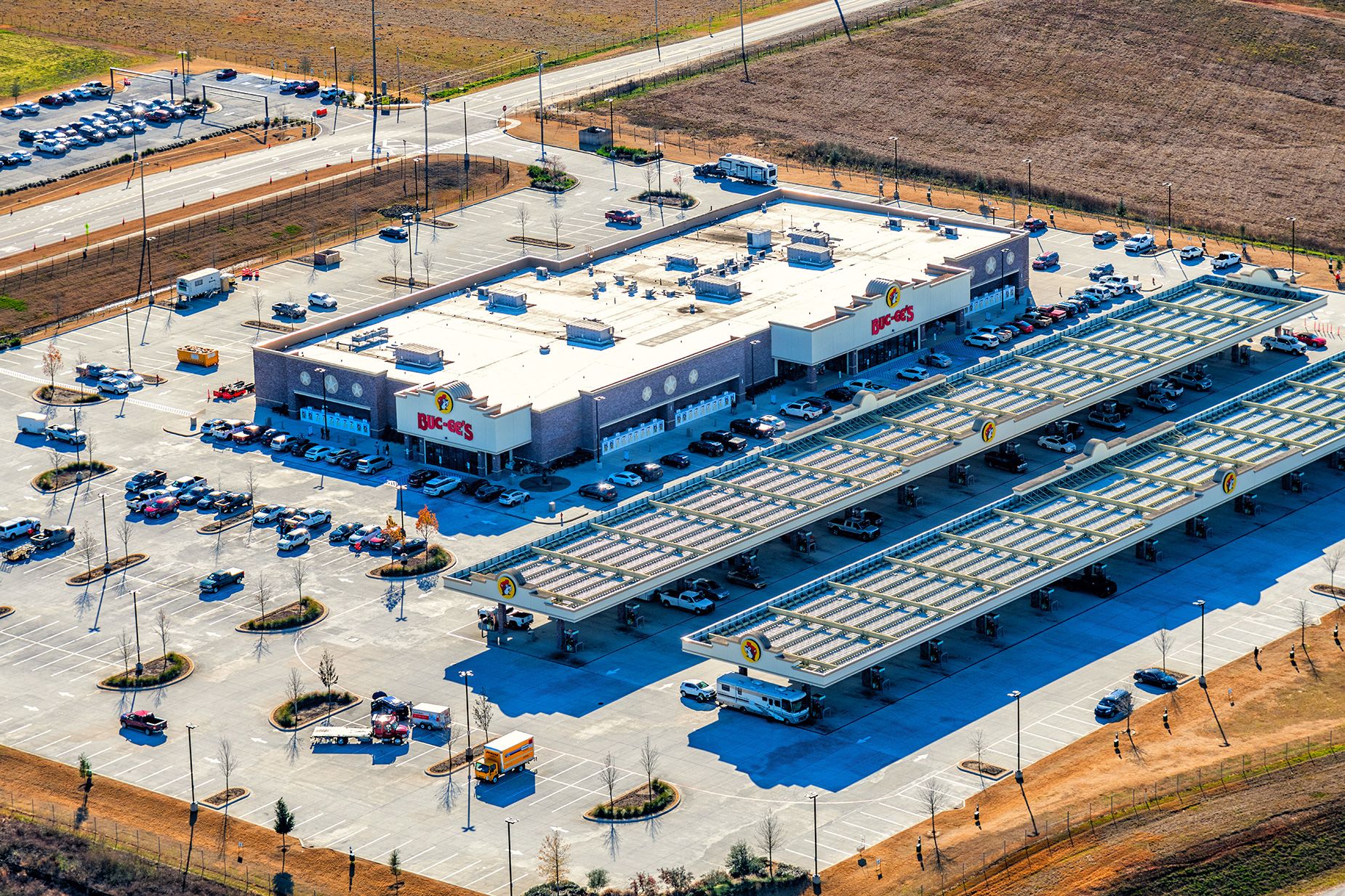 Aerial shot of Buc-ee's.